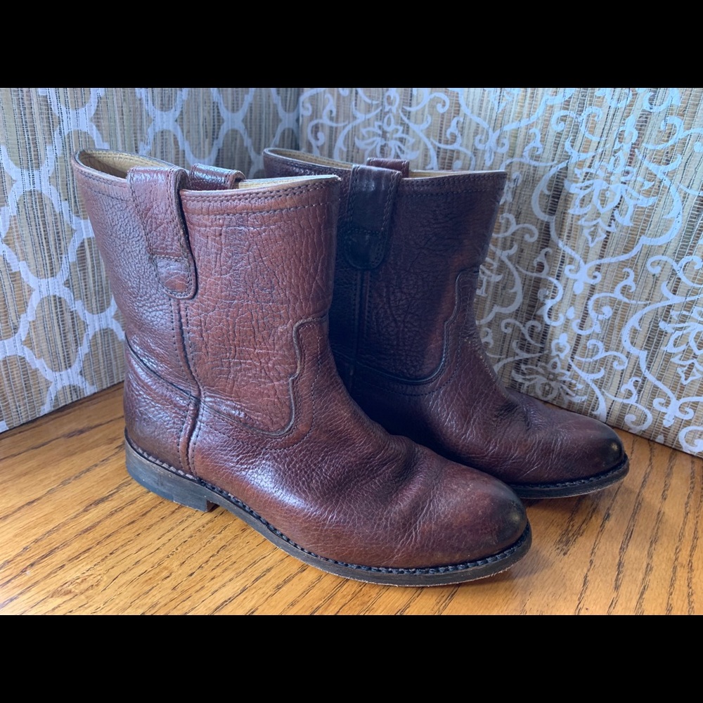 Frye Jaden Roper Brown Leather Boots W5.5 - Picture 4 of 9